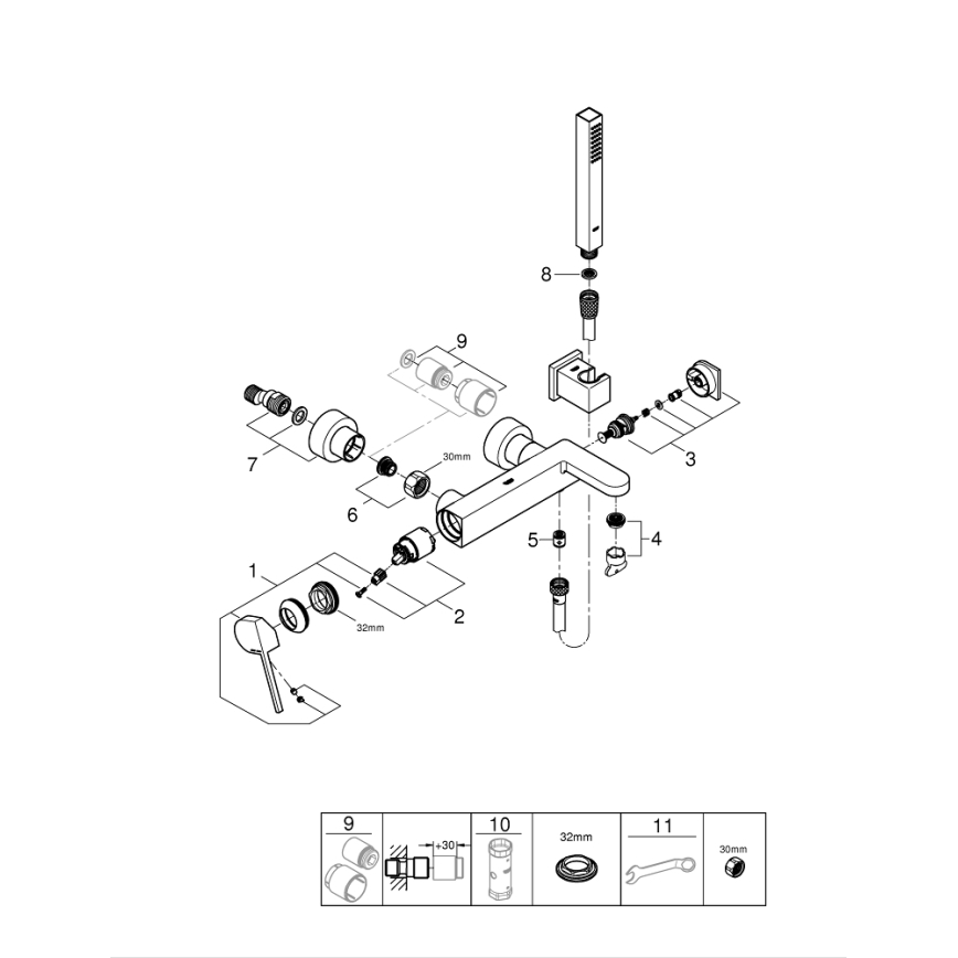 GROHE 33547003 - Badkarsblandare PLUS, polerad krom