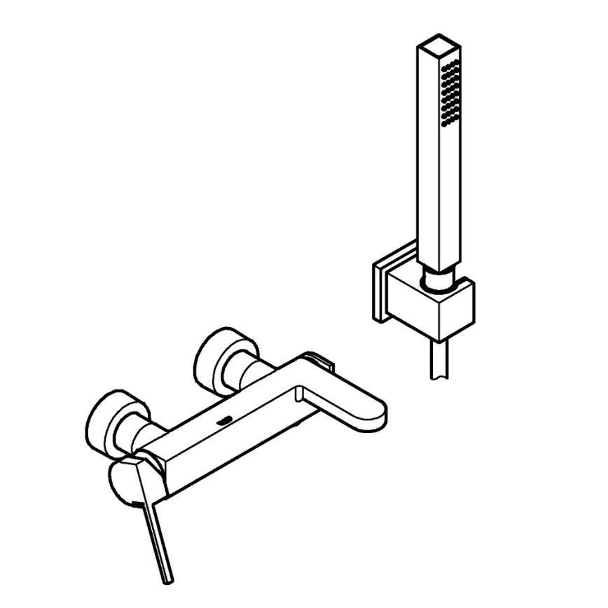GROHE 33547003 - Badkarsset med PLUS-blandare i blank krom