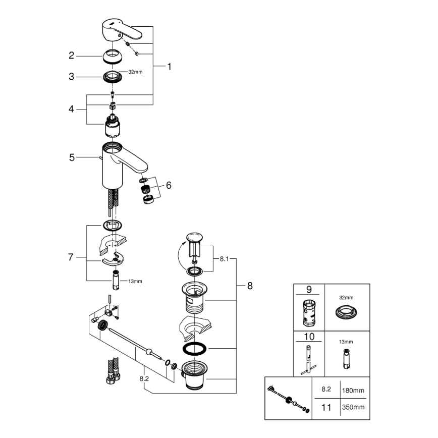 GROHE 3355220E - Tvättställsblandare EUROSTYLE COSMOPOLITAN blank krom