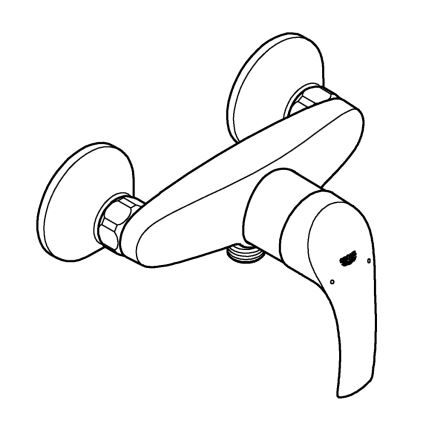 GROHE 33555002 - Duschblandare EUROSMART DN 15, blank krom