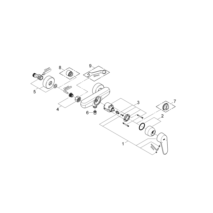 GROHE 33569002 - Duschblandare EURODISC COSMOPOLITAN DN 15, polerad krom