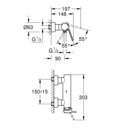 GROHE 33577003 - Duschblandare PLUS DN 15 polerad krom