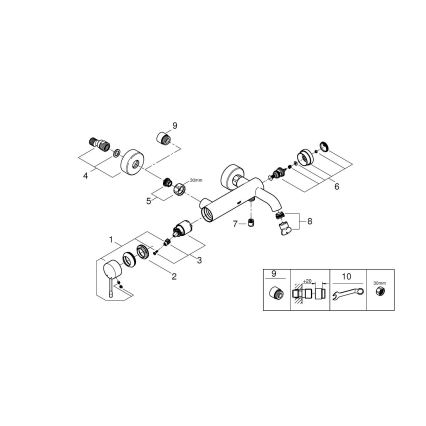 GROHE 33624DL1 - ESSENCE badkarsblandare 193 mm i brons