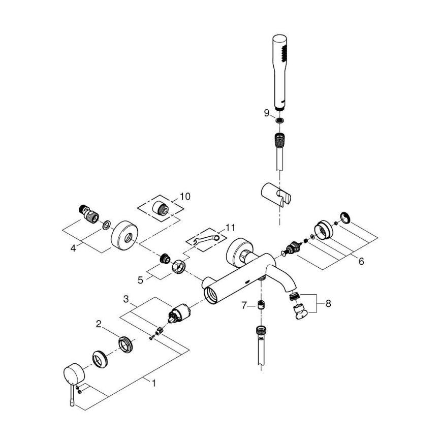 GROHE 33628001 - Badkarsblandare ESSENCE DN 15 polerat krom