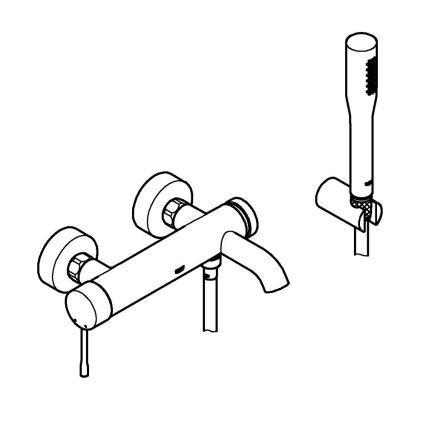 GROHE 33628001 - Badkarsset med ESSENCE DN 15-blandare i polerad krom