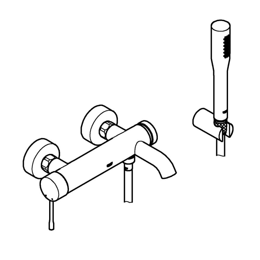 GROHE 33628001 - Badkarsset med ESSENCE DN 15-blandare i polerad krom