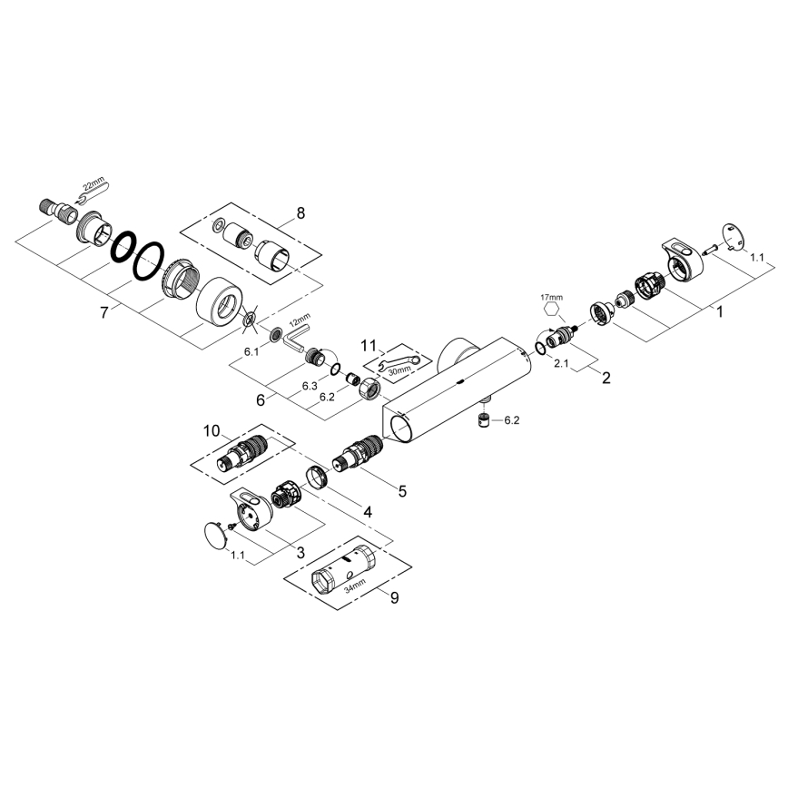 GROHE 34169001 - Termostatstyrd duschblandare GROHTHERM 2000 DN 15 krom