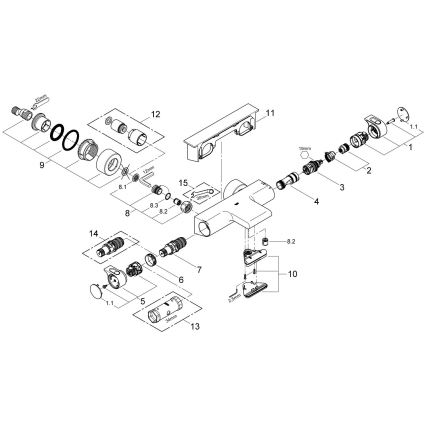 GROHE 34464001 - GROHTHERM 2000 termostatblandare för badkar DN 15, polerad krom