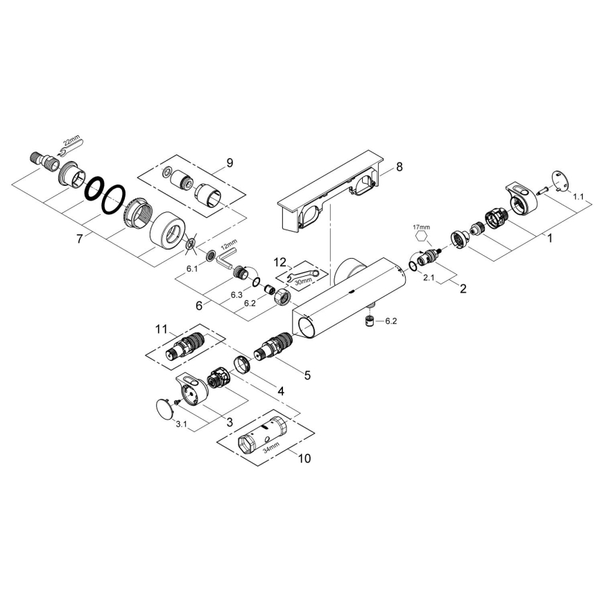 GROHE 34469001 - Termostatisk duschblandare GROHTHERM 2000 DN 15 krom