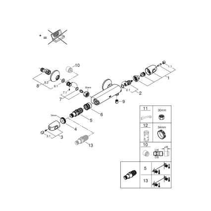 GROHE 34550000 - Termostatisk duschblandare GROHTHERM 1000 DN 15 krom