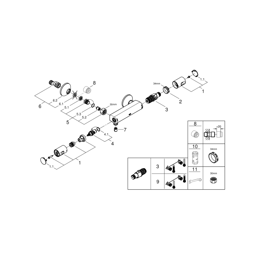 GROHE 345942430 - Termostatisk duschblandare PRECISION START DN 15 svart