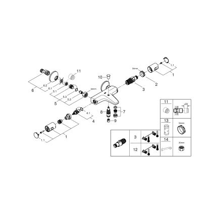 GROHE 345982430 - Termostatblandare för badkar PRECISION START 168 mm, svart
