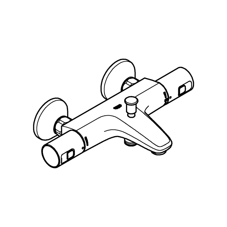 GROHE 345982430 - Termostatblandare för badkar PRECISION START 168 mm, svart