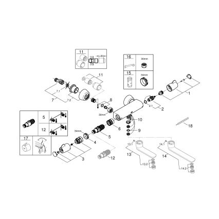 GROHE 34666000 - Termostatisk medicinsk blandare DN 15, blank krom