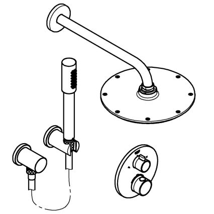 GROHE 34732000 - Duschset GROHTHERM RAINSHOWER COSMOPOLITAN 210 286 mm krom