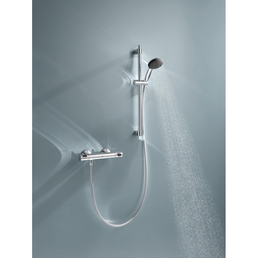 GROHE 34800001 - PRECISION FLOW duschset med termostatblandare, 600 mm, blank krom