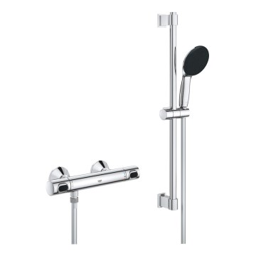 GROHE 34800001 - PRECISION FLOW duschset med termostatblandare, 600 mm, blank krom