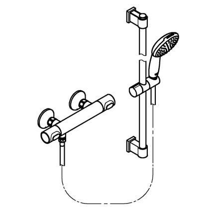 GROHE 34800001 - Termostatisk duschblandare PRECISION FLOW 600 mm krom