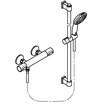 GROHE 34805001 - Duschset med termostatisk blandare PRECISION FLOW DN 15, blank krom