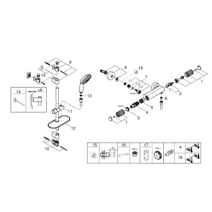 GROHE 34853001 - Duschset med termostatblandare PRECISION FEEL+ 90 cm blank krom
