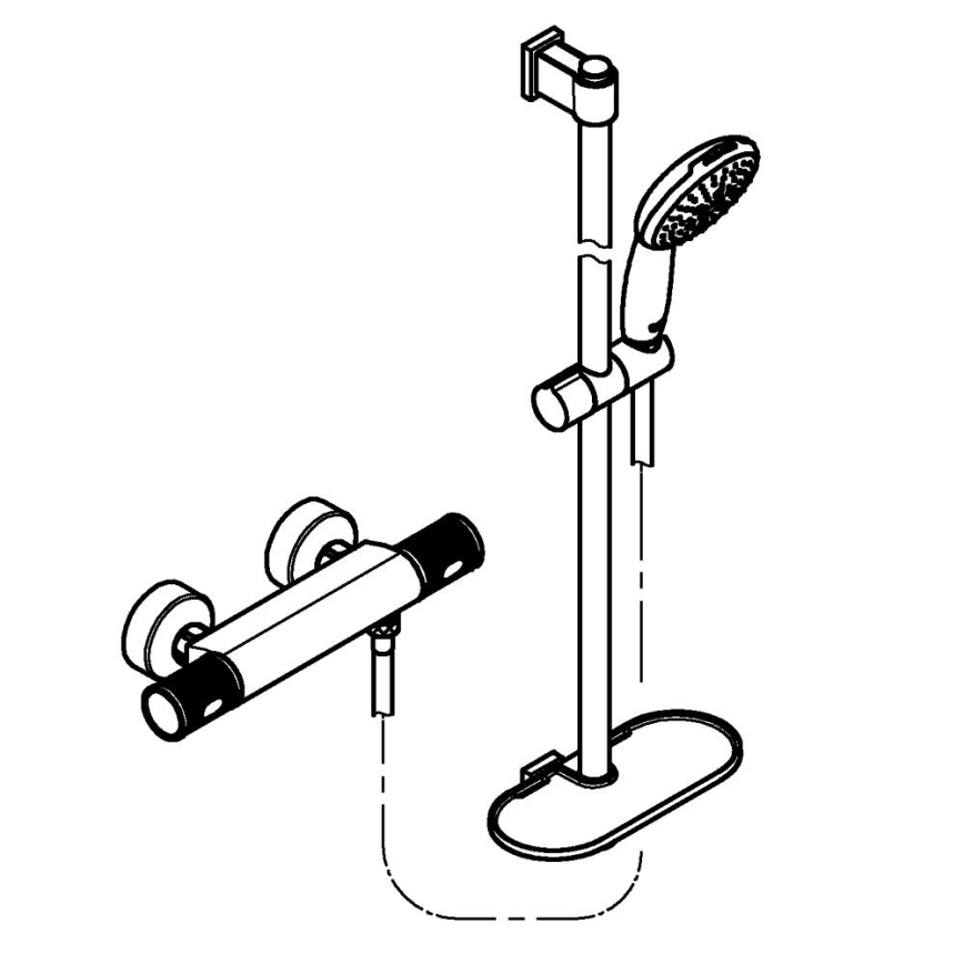 GROHE 34853001 - Duschset med termostatblandare PRECISION FEEL+ 90 cm blank krom