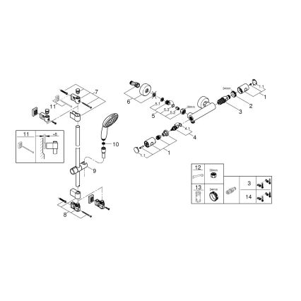 GROHE 34857000 - Duschset med termostatisk blandare PRECISION GET 12” i blank krom