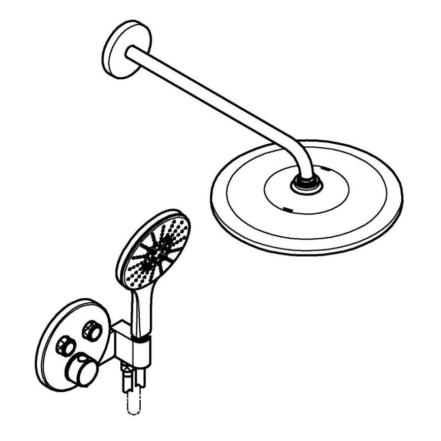 GROHE 34877000 - Duschsystem VITALIO RAIN MONO 310 blank krom
