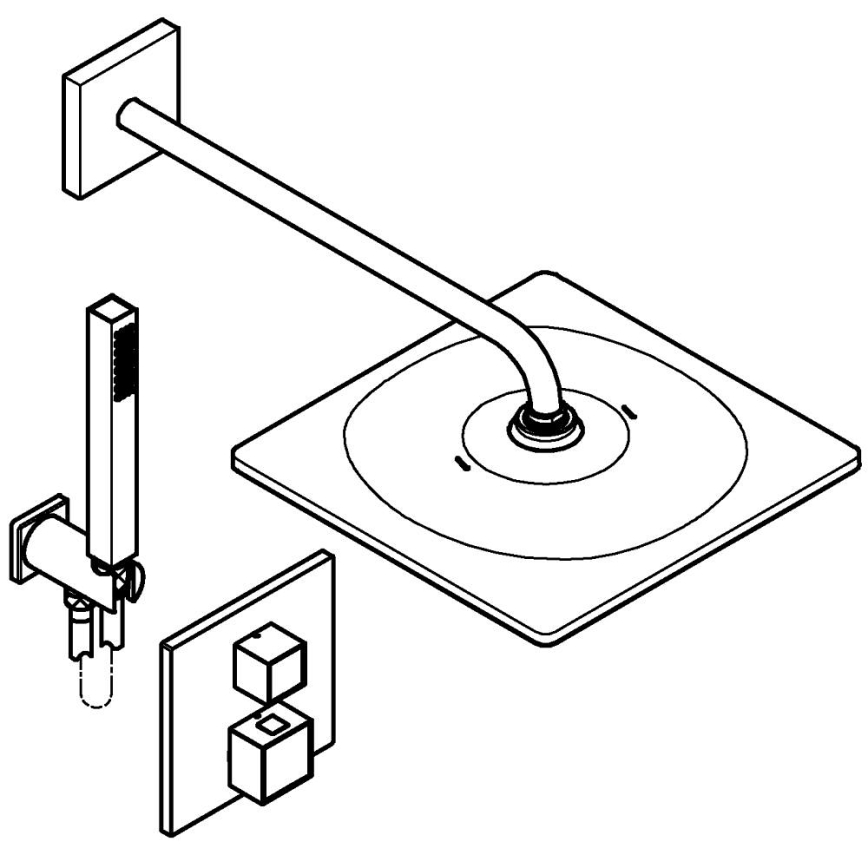 GROHE 34879000 - Infällt duschsystem PRECISION CUBE 310 × 310 mm krom