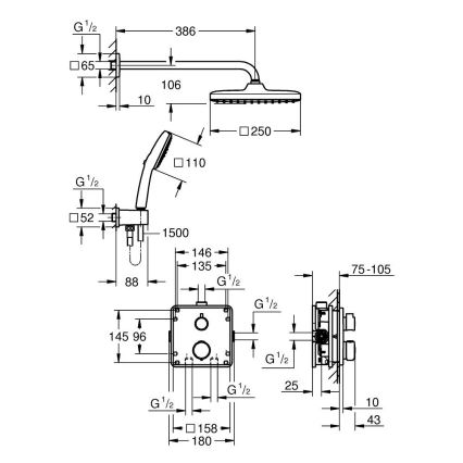 GROHE 34882000 - Duschsystem PRECISION VITALIO COMFORT 250 blank krom