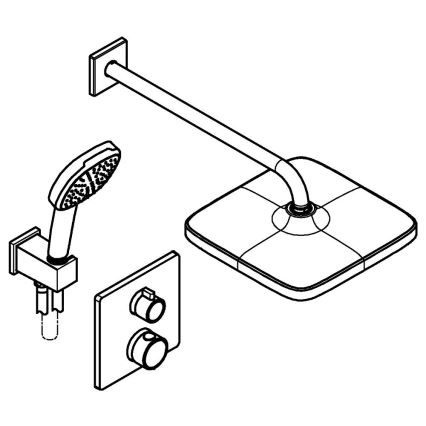 GROHE 348822430 - Duschset PRECISION 250 × 250 mm svart