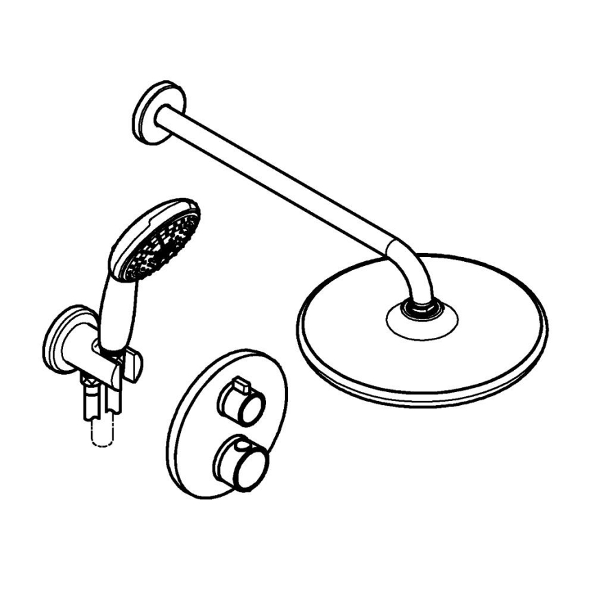 GROHE 348832430 - Duschset VITALIO START 250 mm svart
