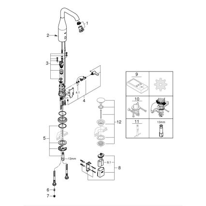 GROHE 36445000 - Infraröd elektronisk tvättställsblandare ESSENCE E, blank krom