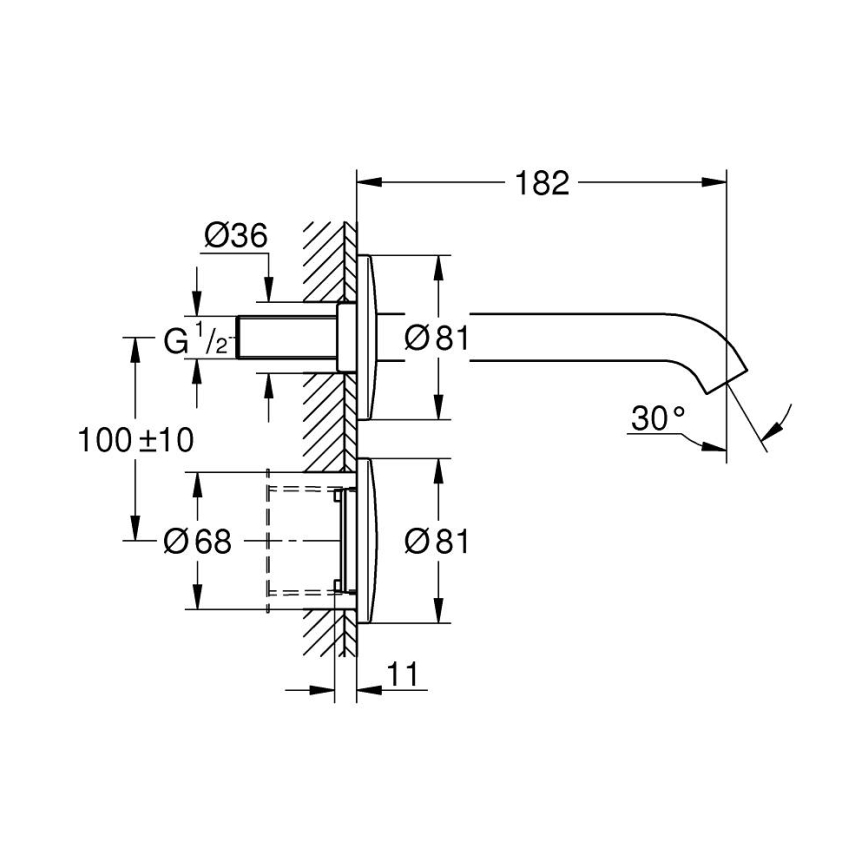 GROHE 36447000 - Infraröd elektronisk blandare ESSENCE E 182 mm blank krom