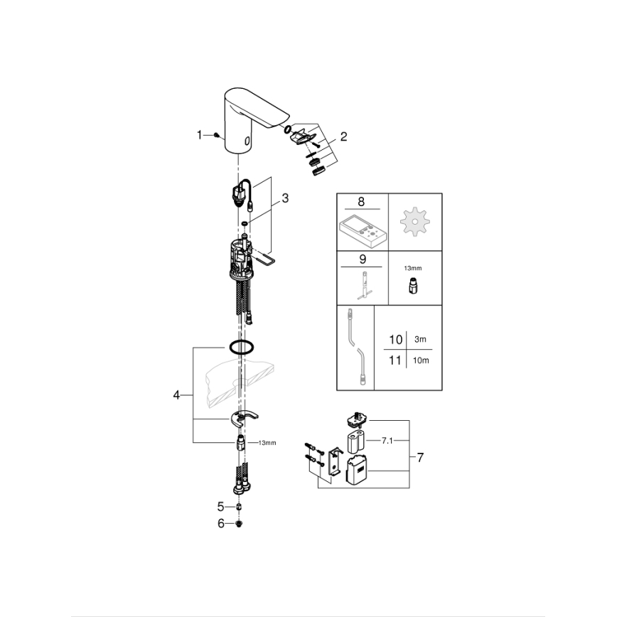 GROHE 36452000 - Infraröd elektronisk tvättställsblandare BAU COSMOPOLITAN E krom