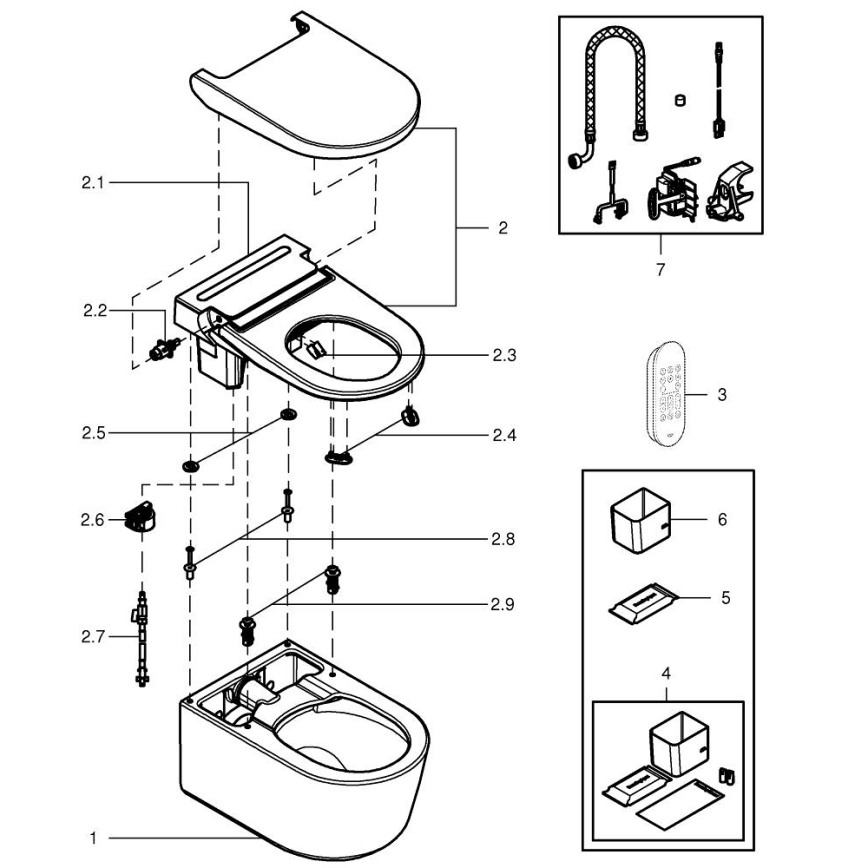 GROHE 36507SH0 - Duschtoalett SENSIA 600 × 387 × 403 mm keramik/vit