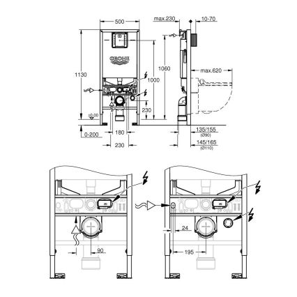 GROHE 36509SH0 - Duschtoalett Sensia 4-i-1-set RAPID SLX 1,13 m