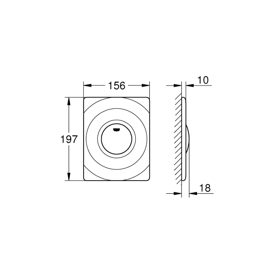 GROHE 37063SH0 - Spolknapp SURF 156 × 197 mm vit