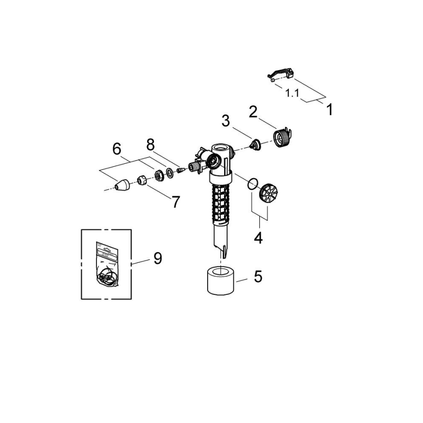 GROHE 37095000 - Påfyllningsventil 38” polerad krom