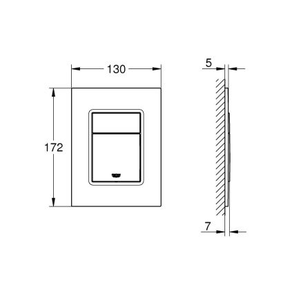 GROHE 37535AL0 - Spolknapp SKATE COSMOPOLITAN S 130 × 172 mm grafit