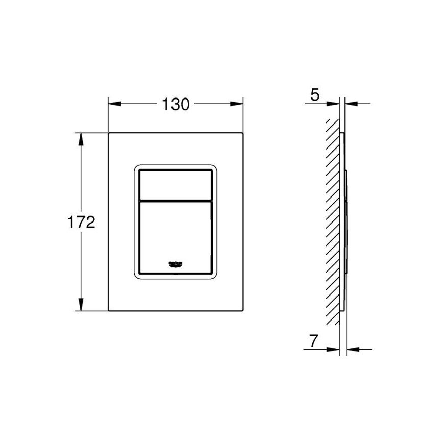 GROHE 37535GL0 - Spolknapp SKATE COSMOPOLITAN S 130 × 172 mm guld