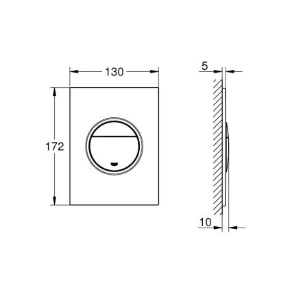 GROHE 37601P00 - Spolknapp NOVA COSMOPOLITAN S 130 × 172 mm krom