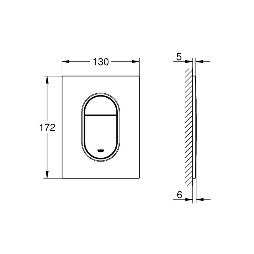 GROHE 37624DA0 - Kontrollknapp 130 × 172 mm i brons