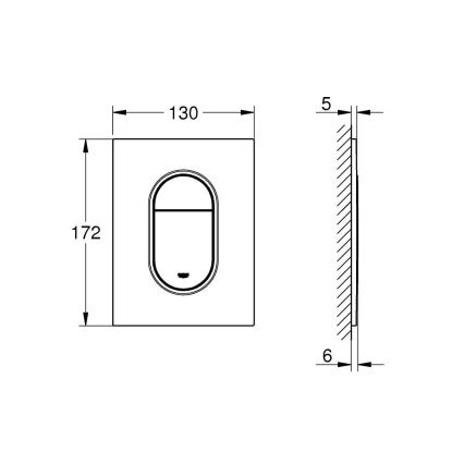 GROHE 37624SH0 - Tryckplatta ARENA COSMOPOLITAN S 130 × 172 mm vit