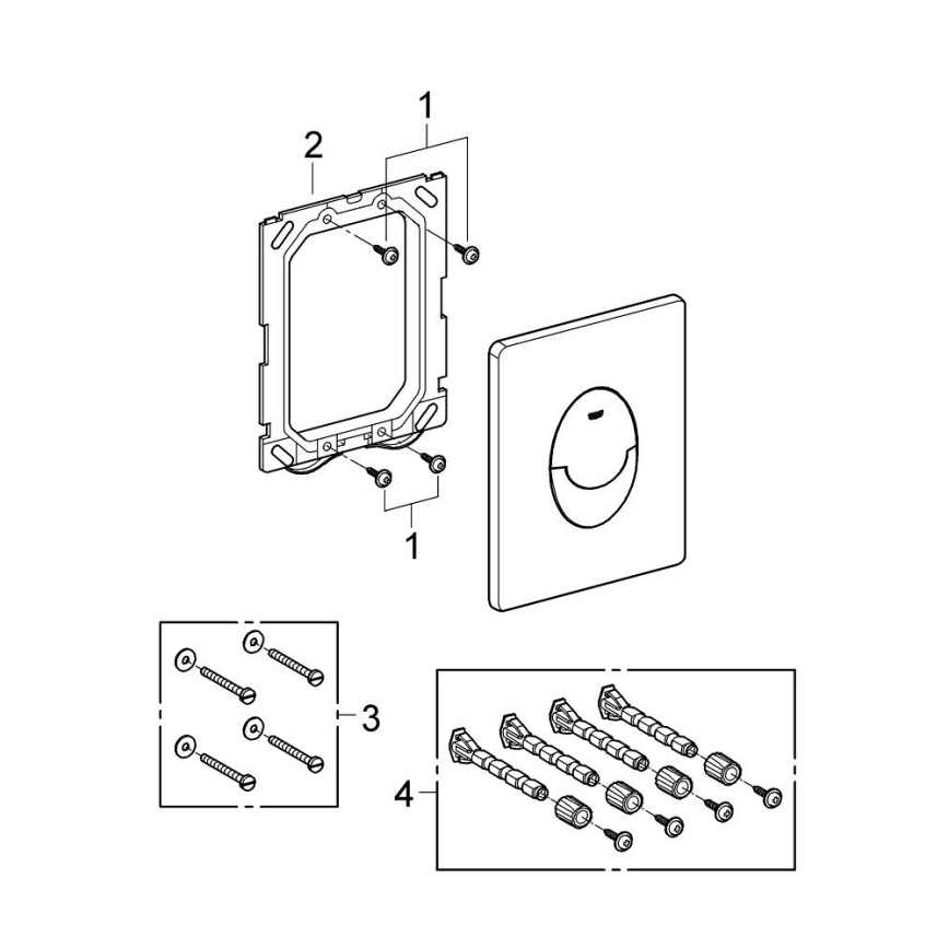 GROHE 38505P00 - Spolknapp SKATE AIR 156 × 197 mm mattkrom