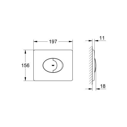 GROHE 38506SH0 - Spolknapp SKATE AIR 156 × 197 mm vit