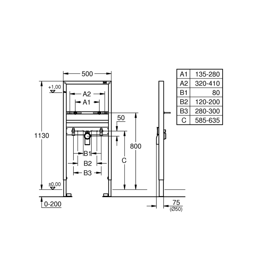 GROHE 38554001 - Modul för tvättställ RAPID SL