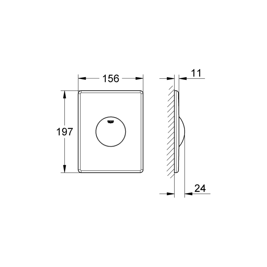 GROHE 38573SH0 - Spolknapp SKATE 156 × 197 mm vit
