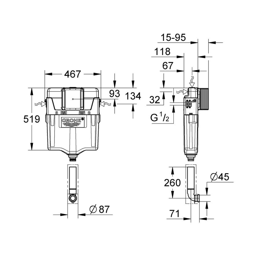GROHE 38661000 - Spolcistern GD 2