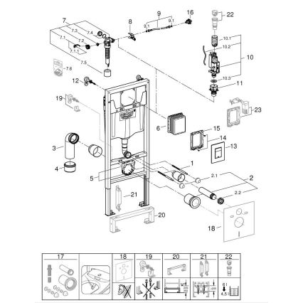 GROHE 38772001 - Förväggsinstallationsset RAPID SL 1,13 m