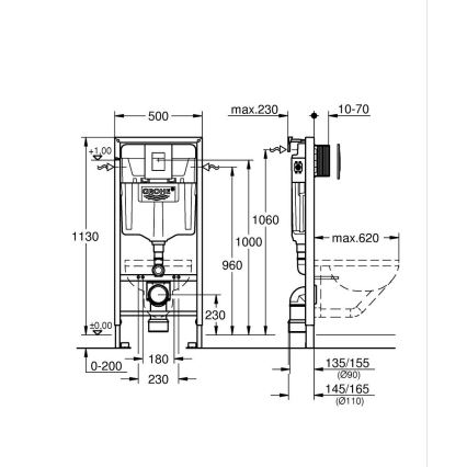 GROHE 38772001 - Förväggsinstallationsset RAPID SL 1,13 m